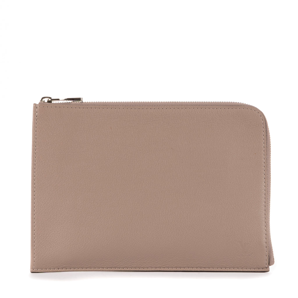 Bolso de mano Pochette Jour PM de cuero Taurillon Clemence color topo