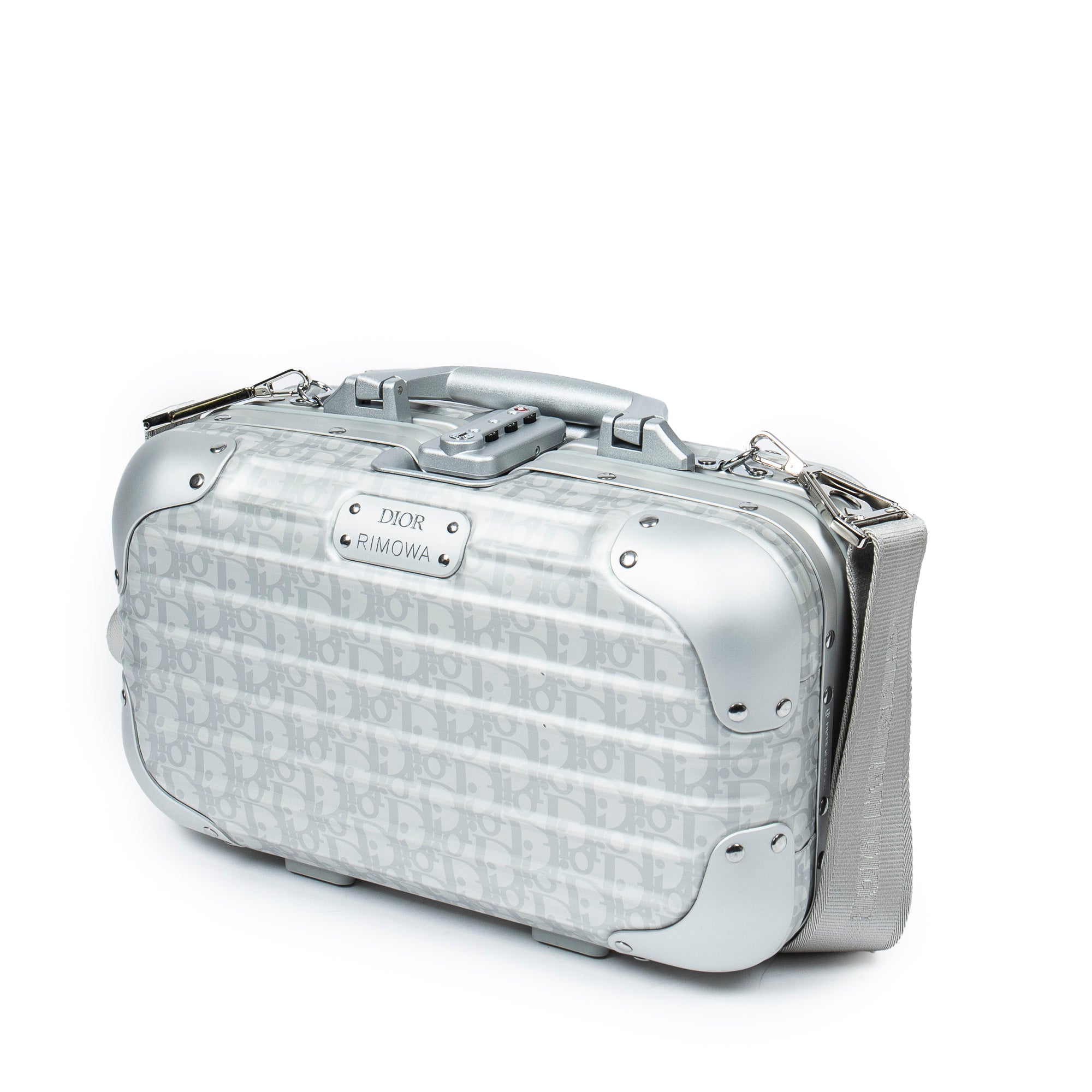 Shoulder Bag Rare Ltd. Ed. Dior x Rimowa Carry On Case Silver Oblique Aluminum