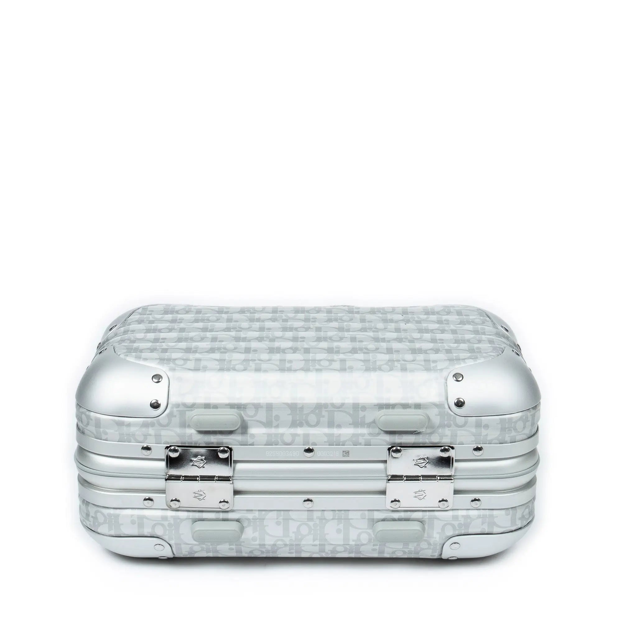 Sac à bandoulière rare édition limitée Dior x Rimowa, valise cabine, oblique argent, aluminium