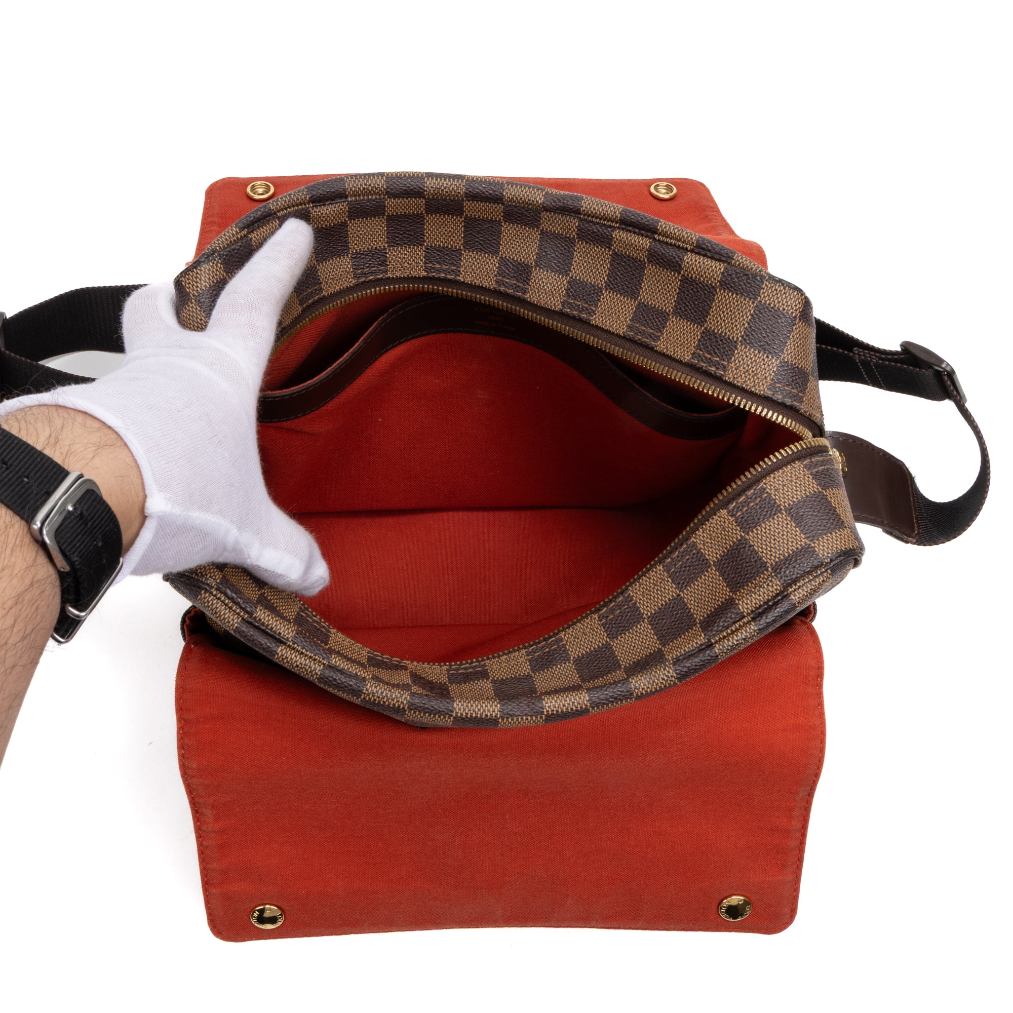 Shoulder Bag Naviglio Brown Damier Ebene