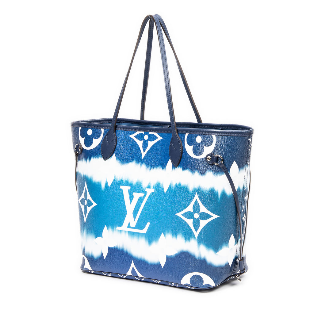 Bolso de hombro edición limitada Escale Neverfull MM azul Monogram Giant Escale