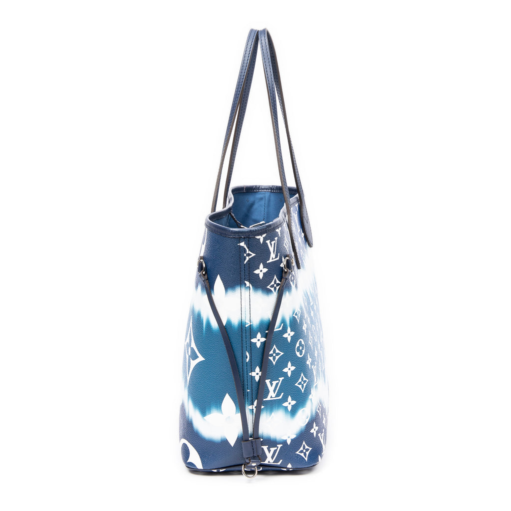 Bolso de hombro edición limitada Escale Neverfull MM azul Monogram Giant Escale