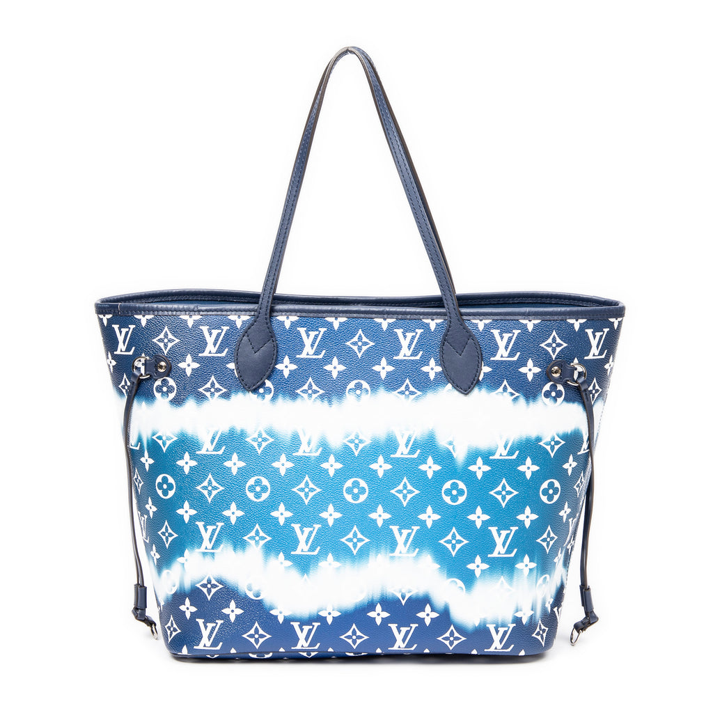 Bolso de hombro edición limitada Escale Neverfull MM azul Monogram Giant Escale