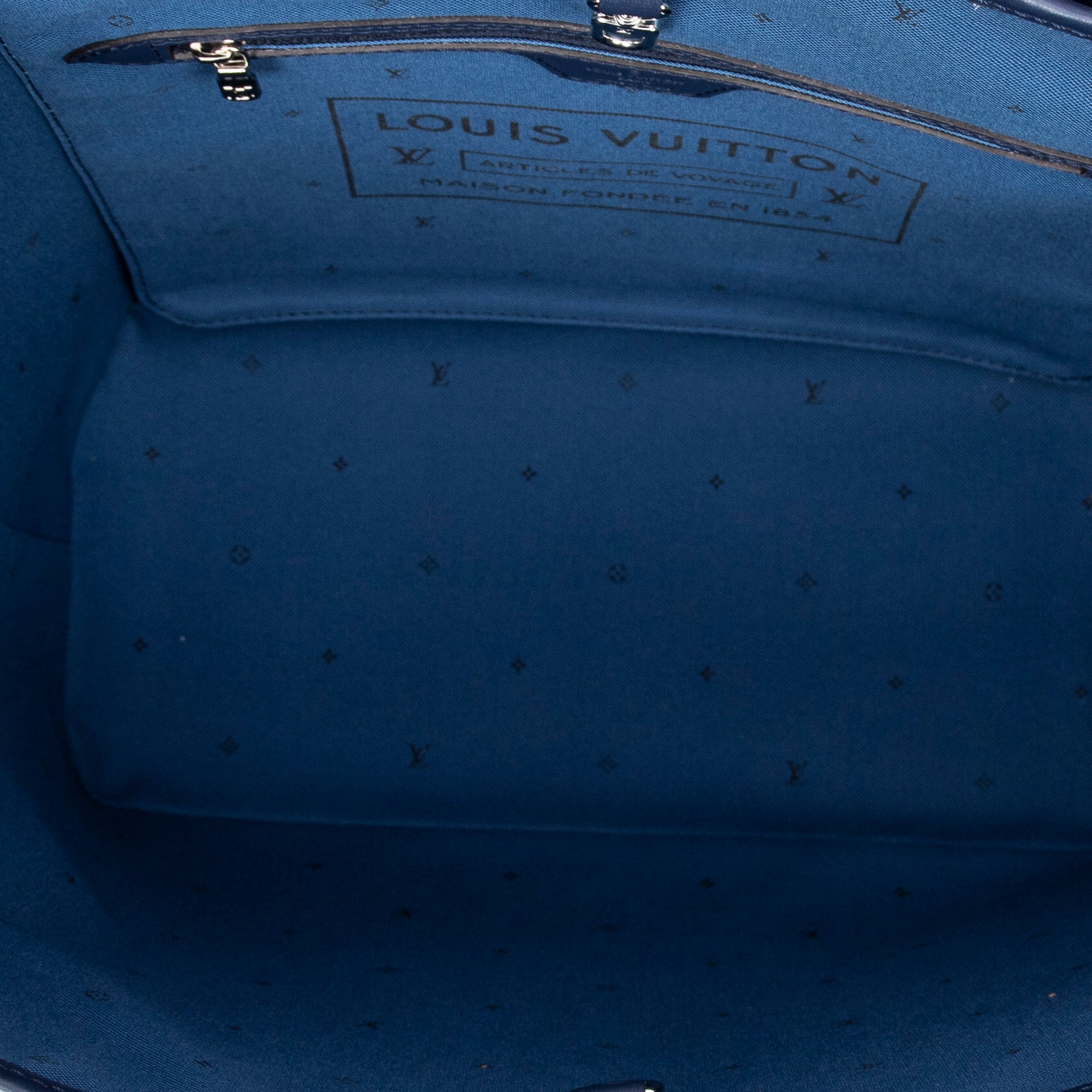 Bolso de hombro edición limitada Escale Neverfull MM azul Monogram Giant Escale