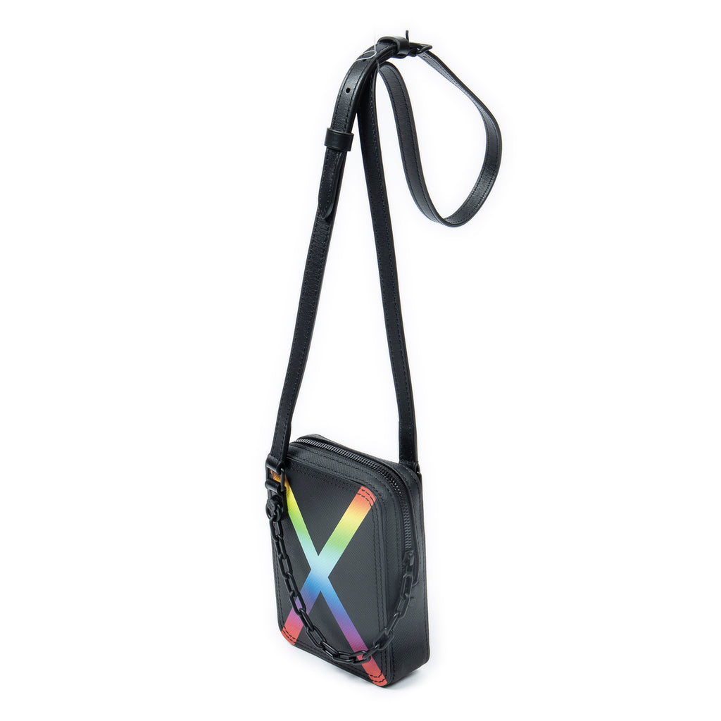 Shoulder Bag Ltd. Ed. Virgil Abloh Rainbow Danube Messenger Black Rainbow Taiga Leather