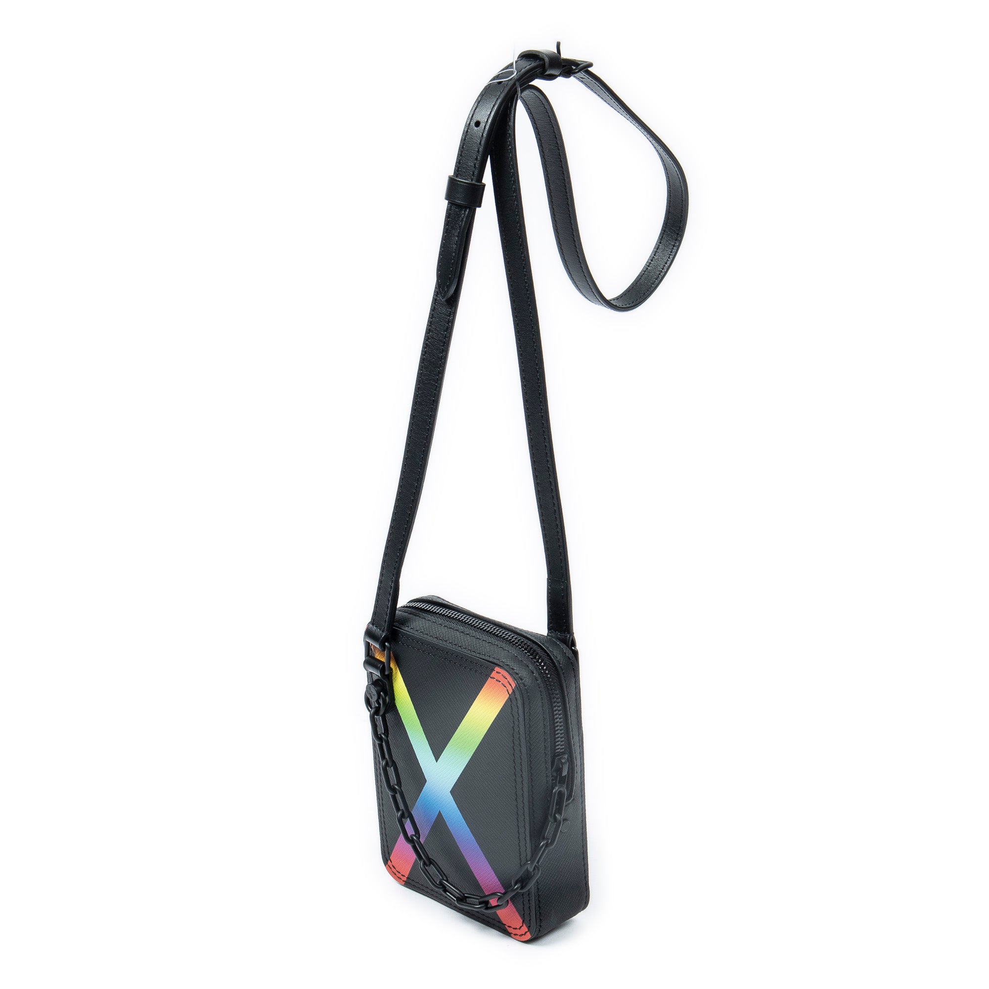 Shoulder Bag Ltd. Ed. Virgil Abloh Rainbow Danube Messenger Black Rainbow Taiga Leather
