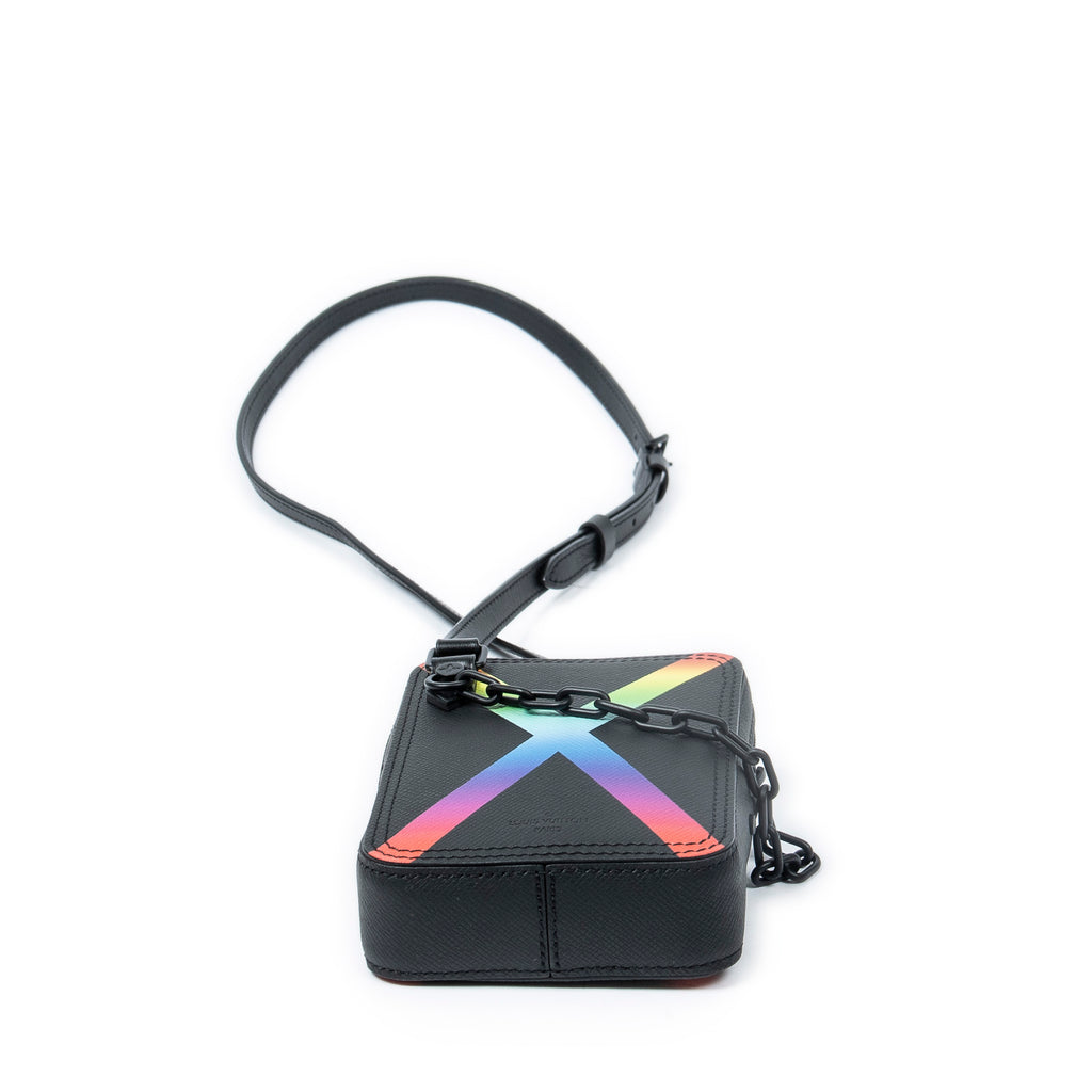 Shoulder Bag Ltd. Ed. Virgil Abloh Rainbow Danube Messenger Black Rainbow Taiga Leather
