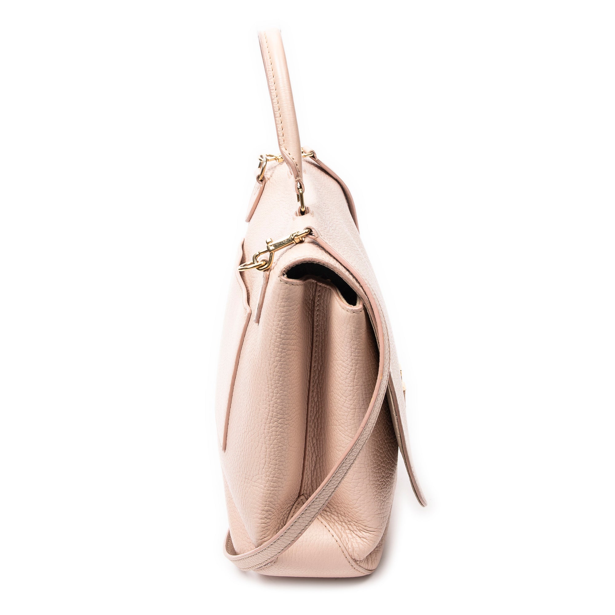 Shoulder Bag Volta Top Handle Pink Taurillon Clemence Leather