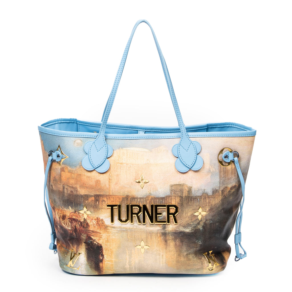 Bolso de Hombro Jeff Koons Turner Neverfull MM Lona Revestida Azul Claro