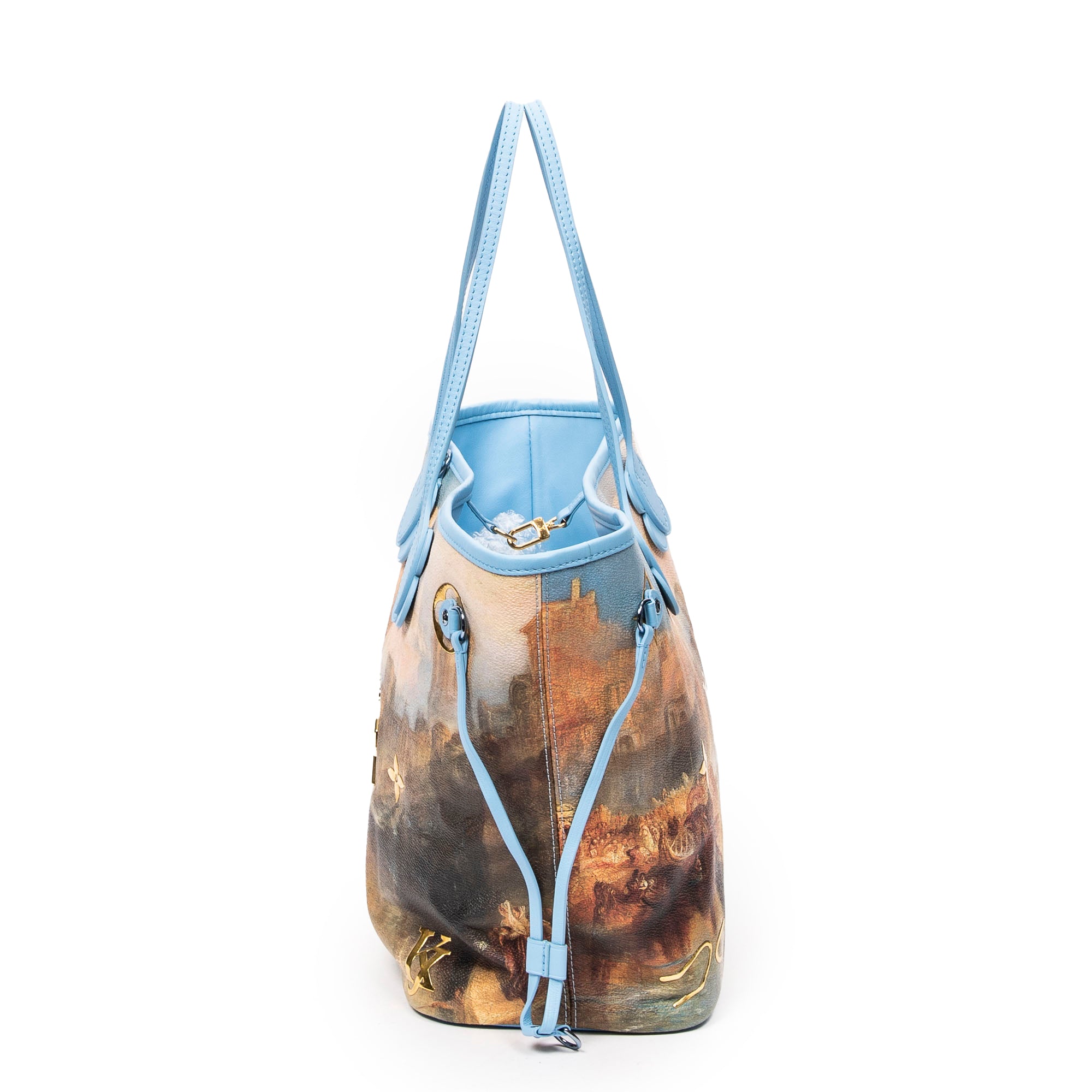 Bolso de Hombro Jeff Koons Turner Neverfull MM Lona Revestida Azul Claro