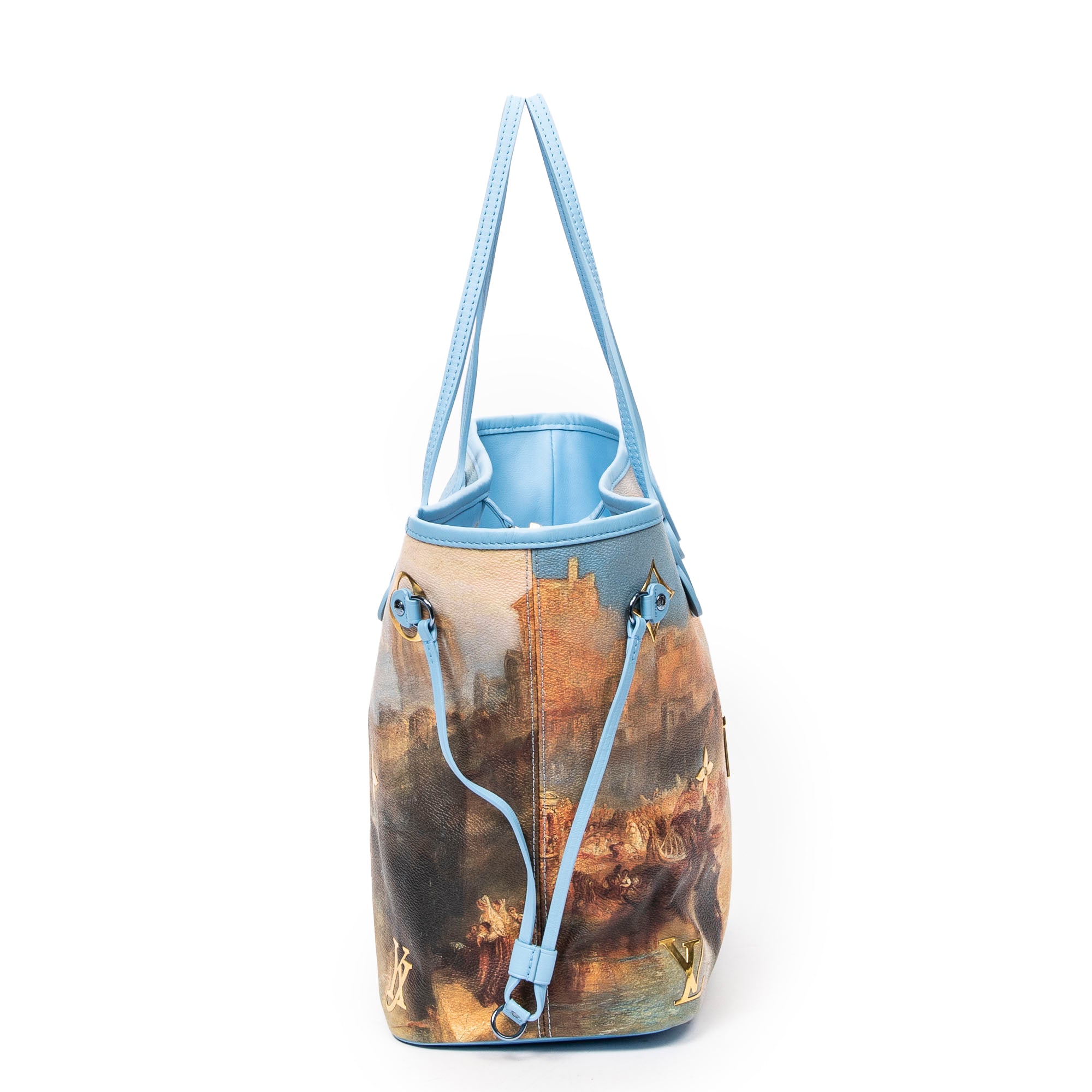 Bolso de Hombro Jeff Koons Turner Neverfull MM Lona Revestida Azul Claro