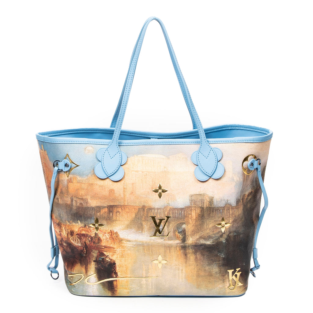 Bolso de Hombro Jeff Koons Turner Neverfull MM Lona Revestida Azul Claro