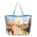 Bolso de Hombro Jeff Koons Turner Neverfull MM Lona Revestida Azul Claro