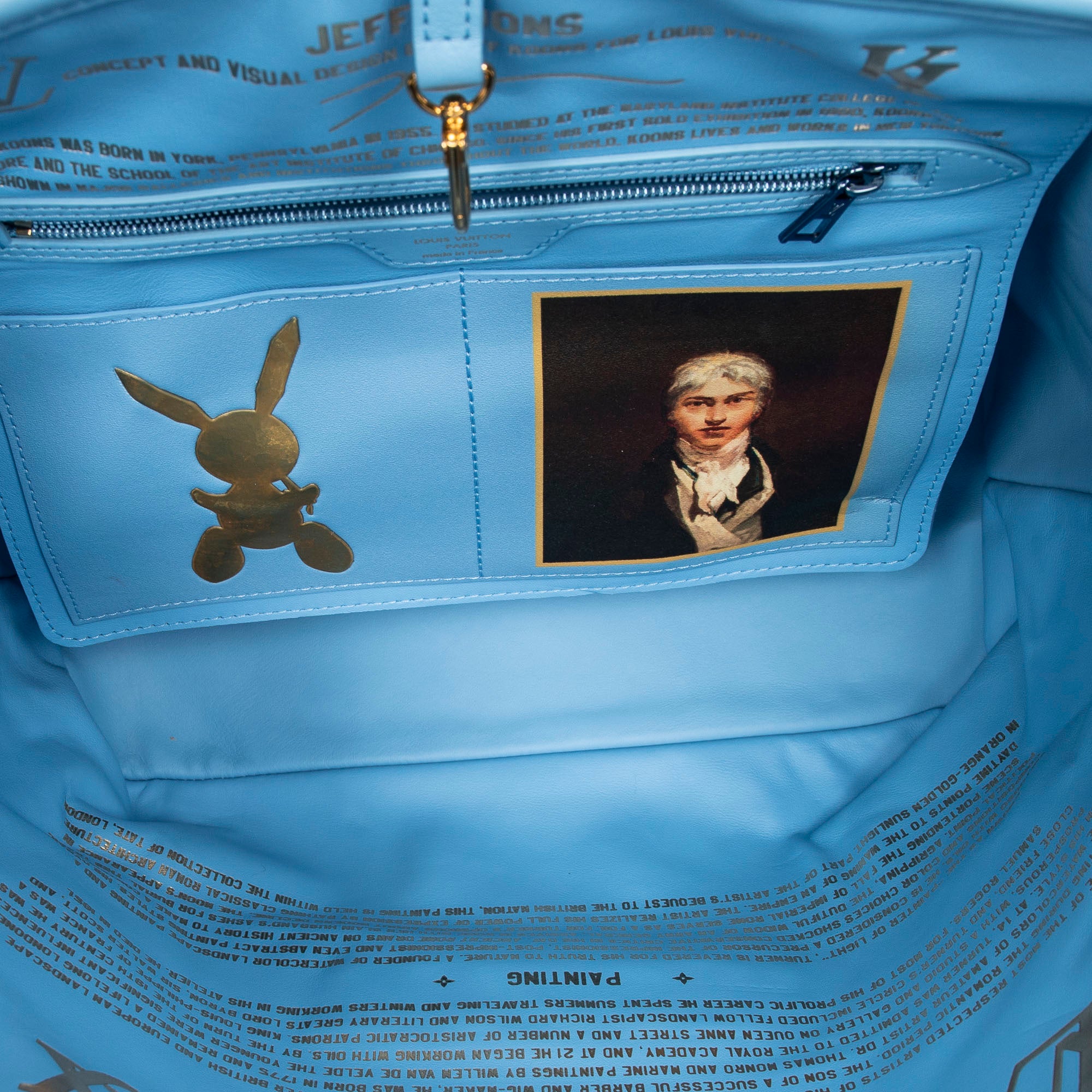 Bolso de Hombro Jeff Koons Turner Neverfull MM Lona Revestida Azul Claro