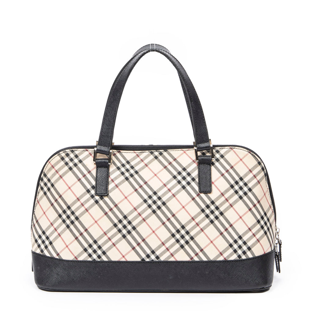 Handbag Front Pocket Dome Beige Nova Check Canvas