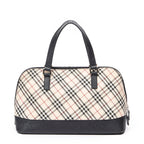Handbag Front Pocket Dome Beige Nova Check Canvas
