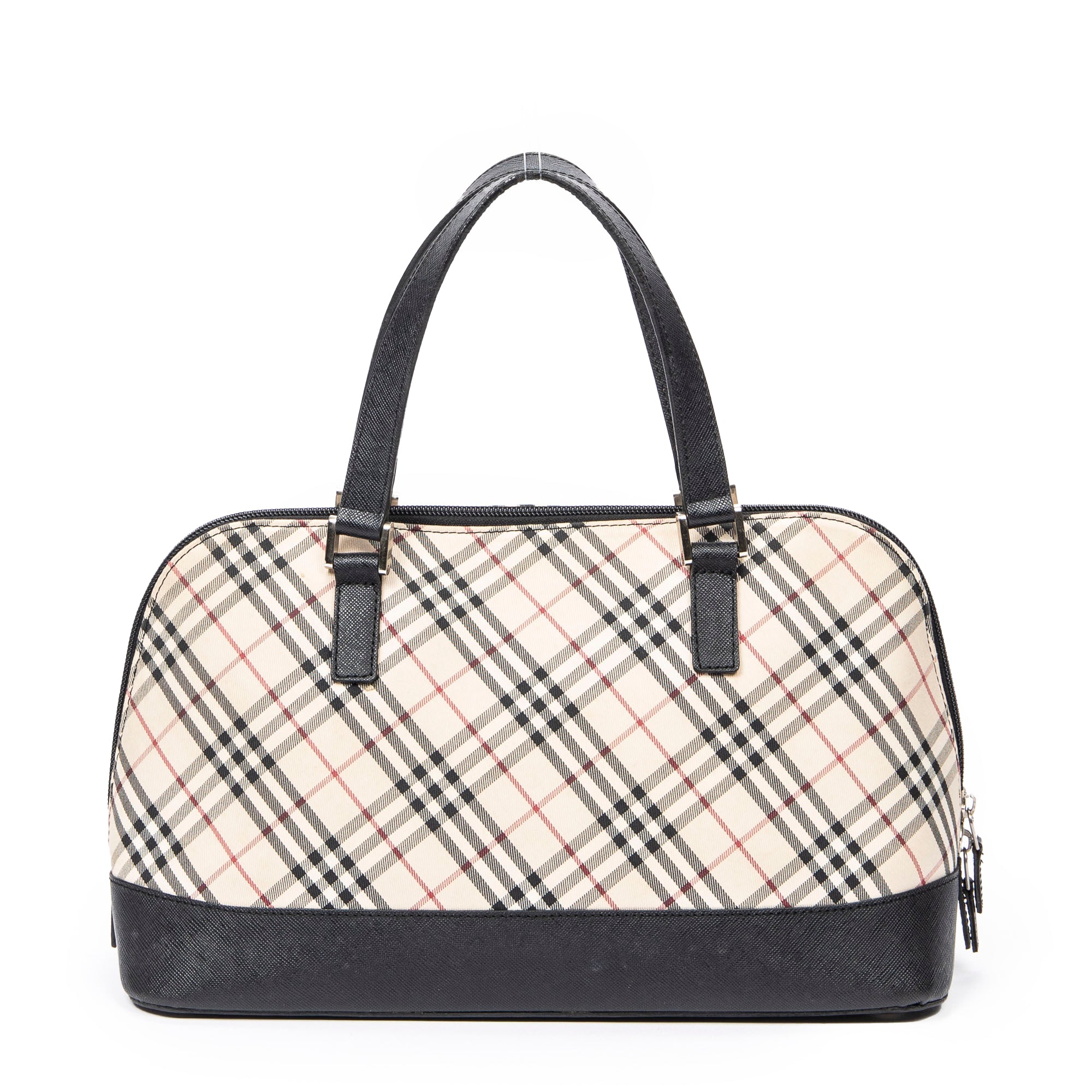 Handbag Front Pocket Dome Beige Nova Check Canvas
