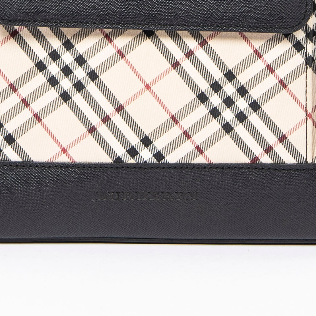 Handbag Front Pocket Dome Beige Nova Check Canvas