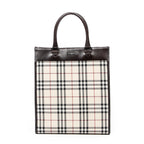 Handbag Medium Tall Tote Beige Nova Check Canvas
