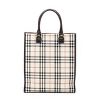Handbag Medium Tall Tote Beige Nova Check Canvas