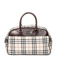 Handbag Boston Bag Beige Nova Check Canvas