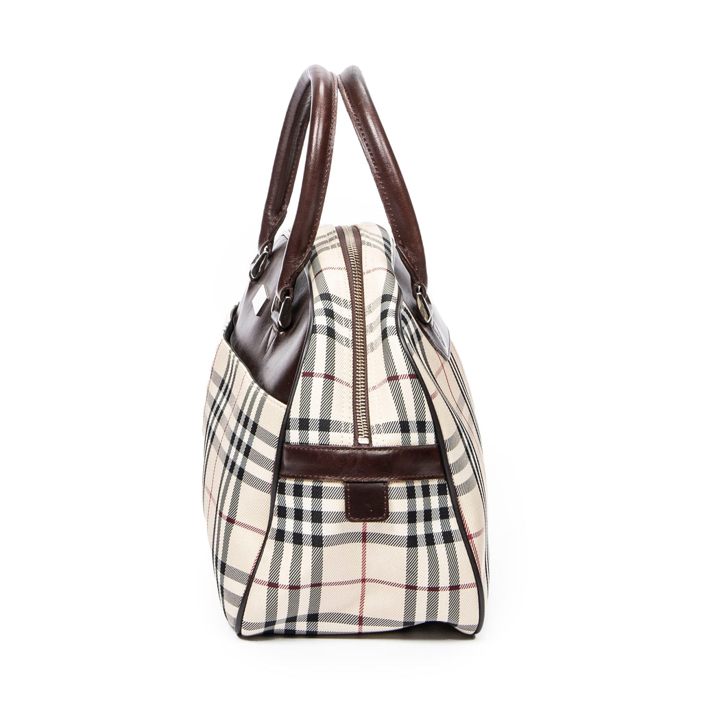 Handbag Boston Bag Beige Nova Check Canvas