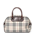 Handbag Boston Bag Beige Nova Check Canvas