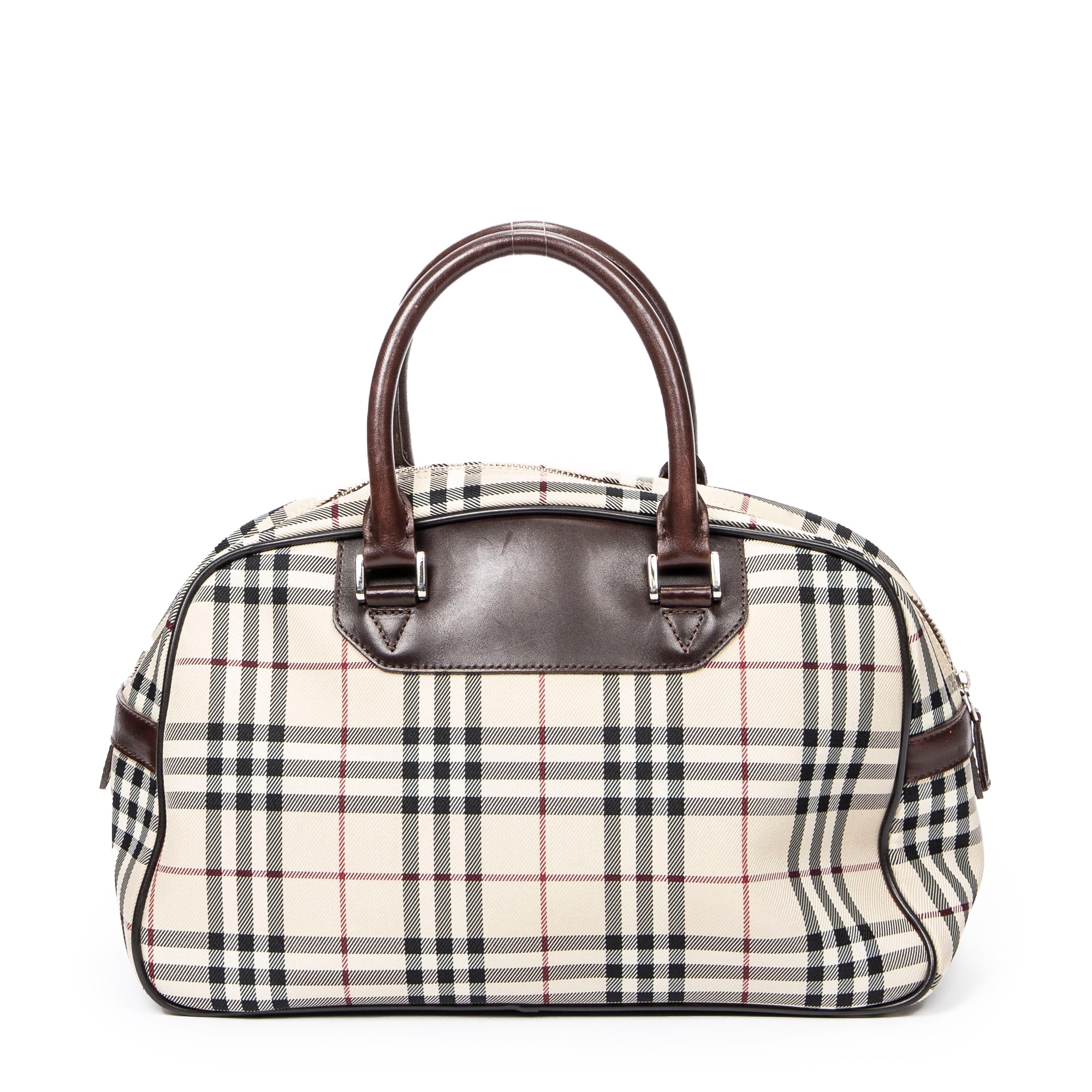 Handbag Boston Bag Beige Nova Check Canvas