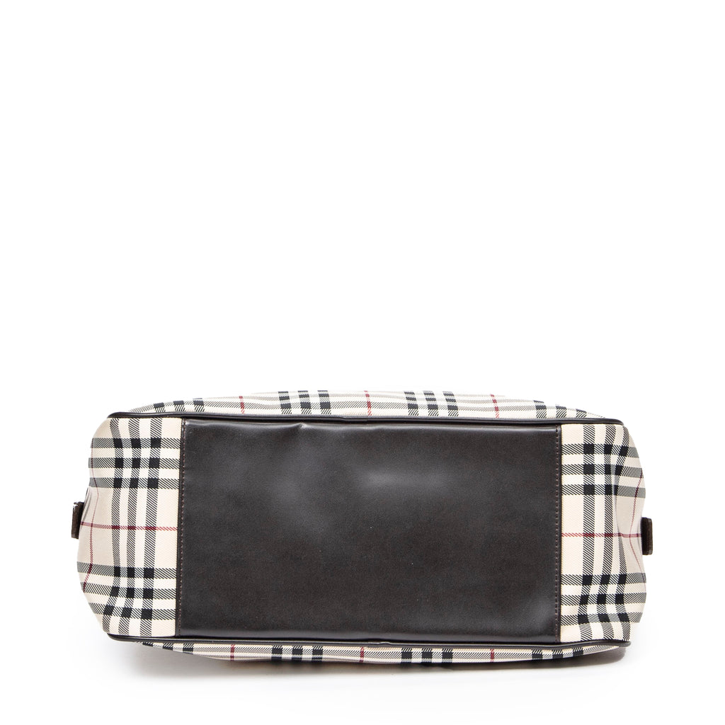 Handbag Boston Bag Beige Nova Check Canvas