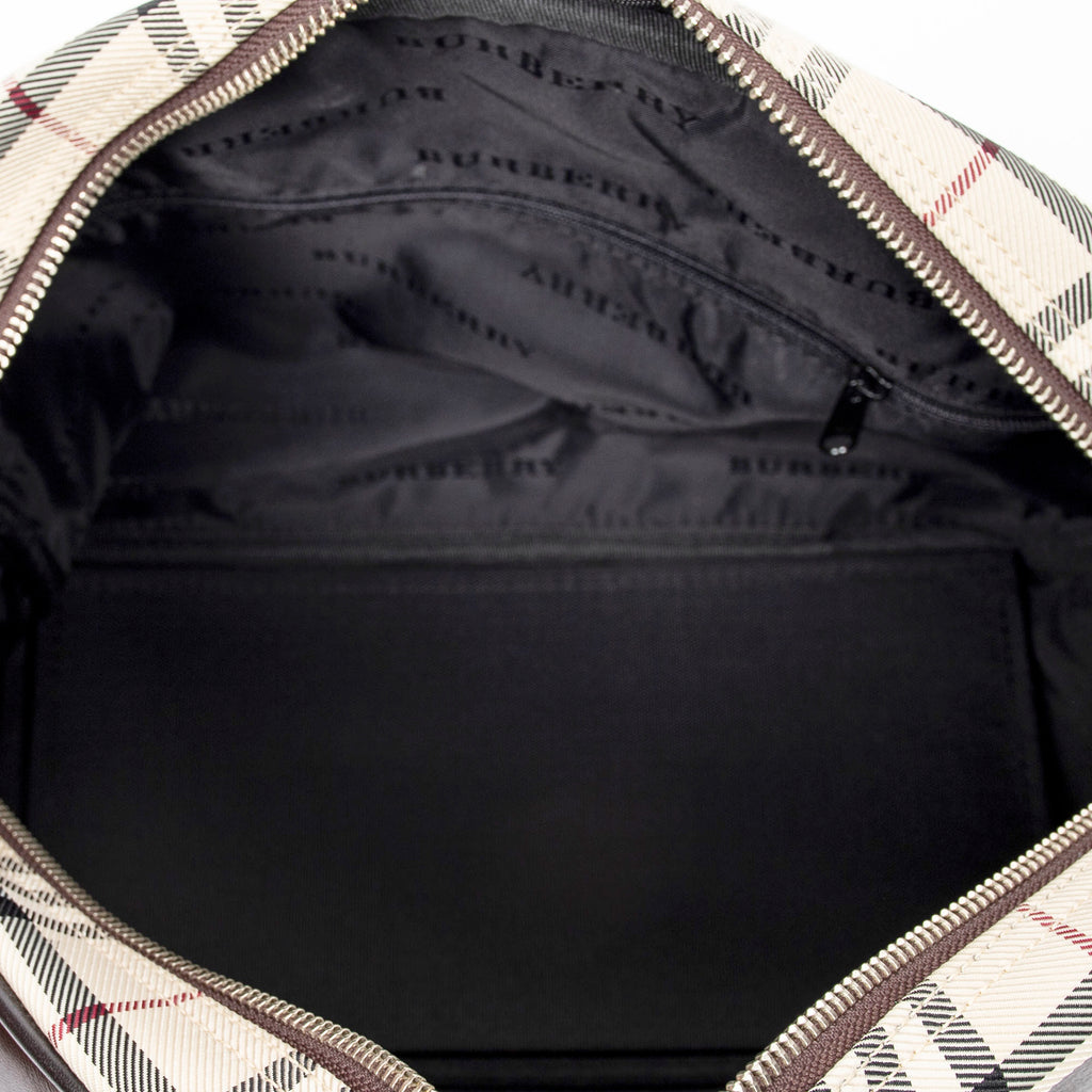 Handbag Boston Bag Beige Nova Check Canvas