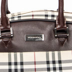 Handbag Boston Bag Beige Nova Check Canvas