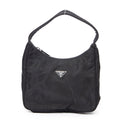 Shoulder Bag Mini Zip Hobo Black Nylon Canvas
