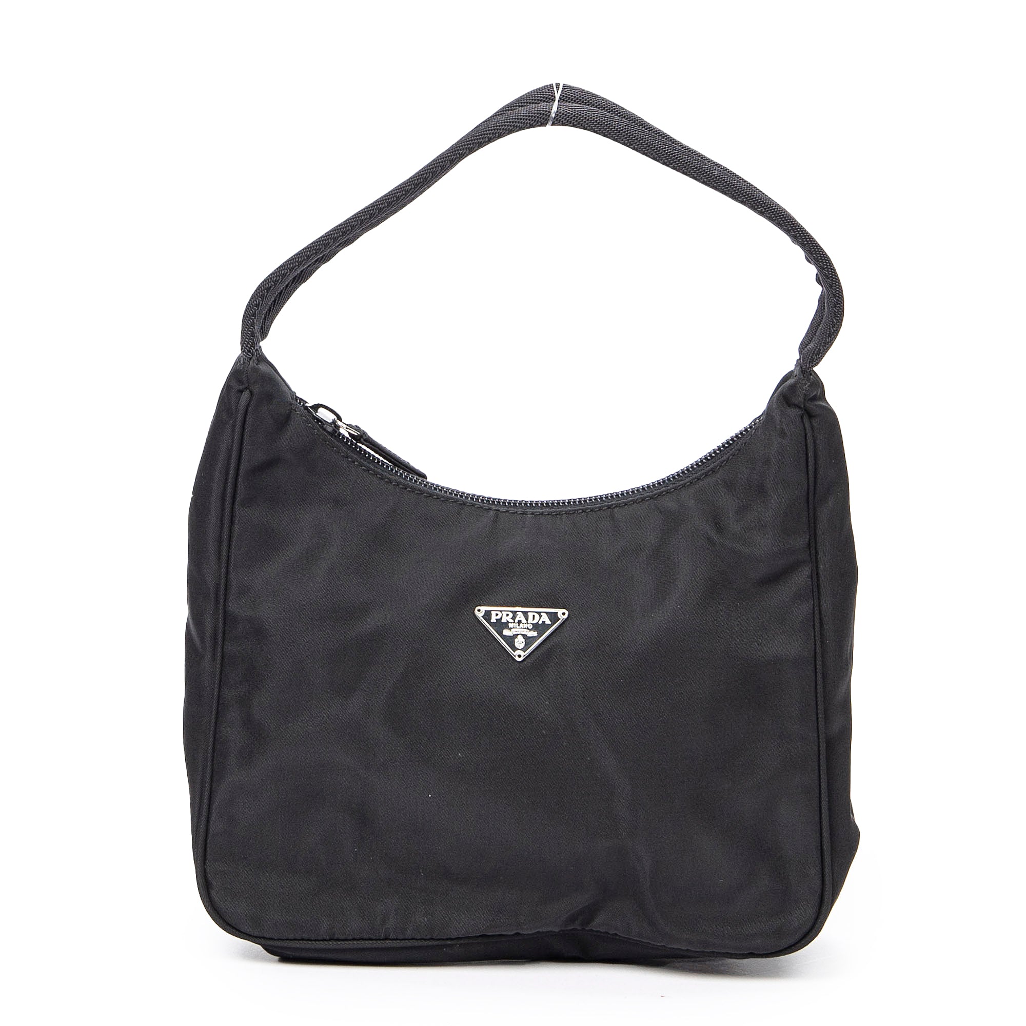 Shoulder Bag Mini Zip Hobo Black Nylon Canvas