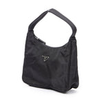 Shoulder Bag Mini Zip Hobo Black Nylon Canvas