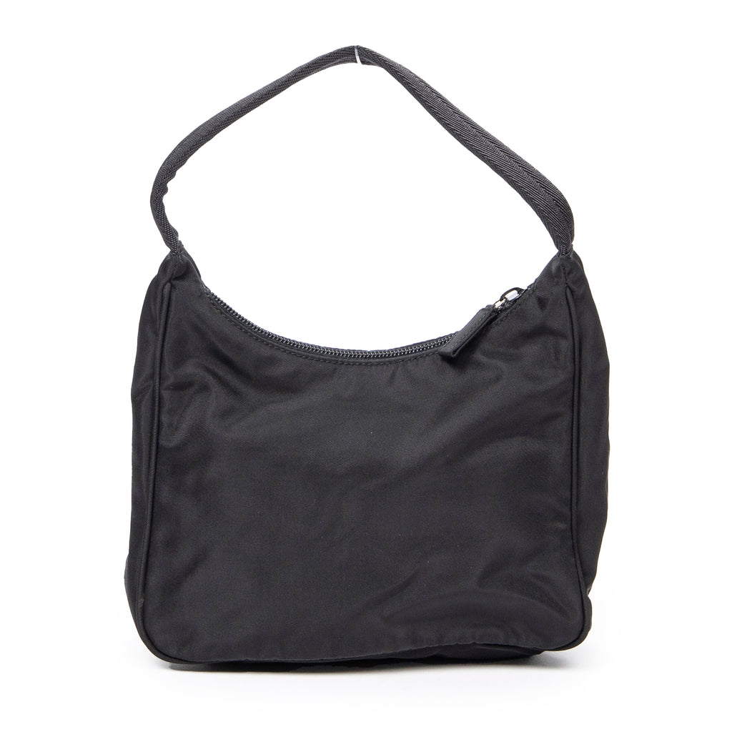 Shoulder Bag Mini Zip Hobo Black Nylon Canvas
