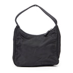Shoulder Bag Mini Zip Hobo Black Nylon Canvas