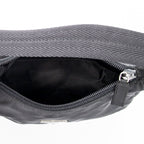 Shoulder Bag Mini Zip Hobo Black Nylon Canvas