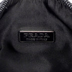 Shoulder Bag Mini Zip Hobo Black Nylon Canvas