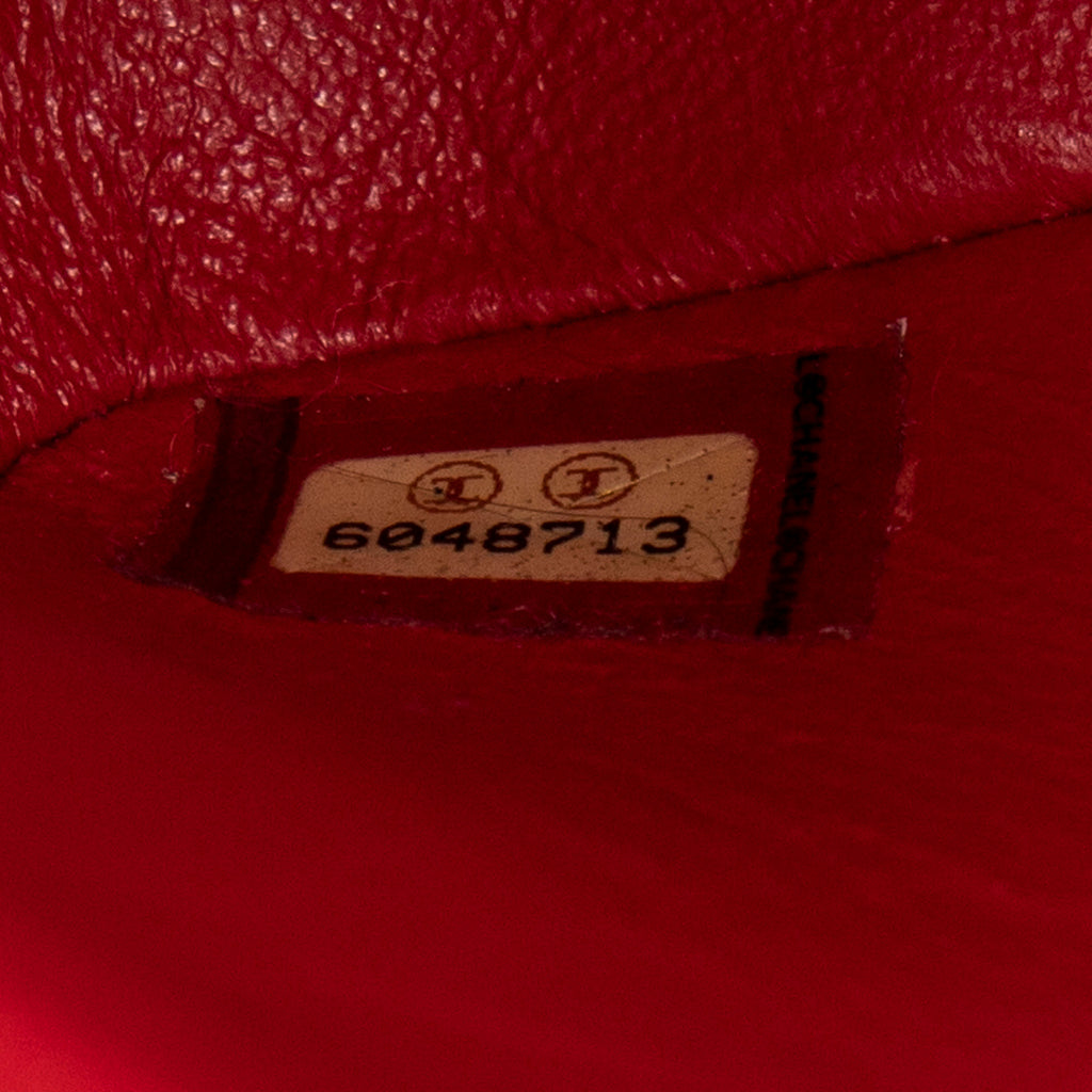 Shoulder Bag Mini Square Single Flap Red Quilted Patent Leather