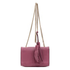 Shoulder Bag Miss Bamboo Pink Grained Leather