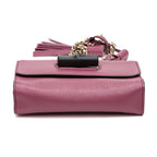 Shoulder Bag Miss Bamboo Pink Grained Leather