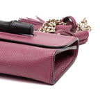 Shoulder Bag Miss Bamboo Pink Grained Leather