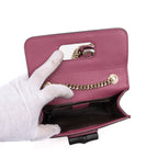 Shoulder Bag Miss Bamboo Pink Grained Leather