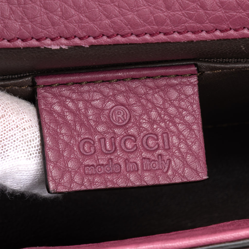 Shoulder Bag Miss Bamboo Pink Grained Leather