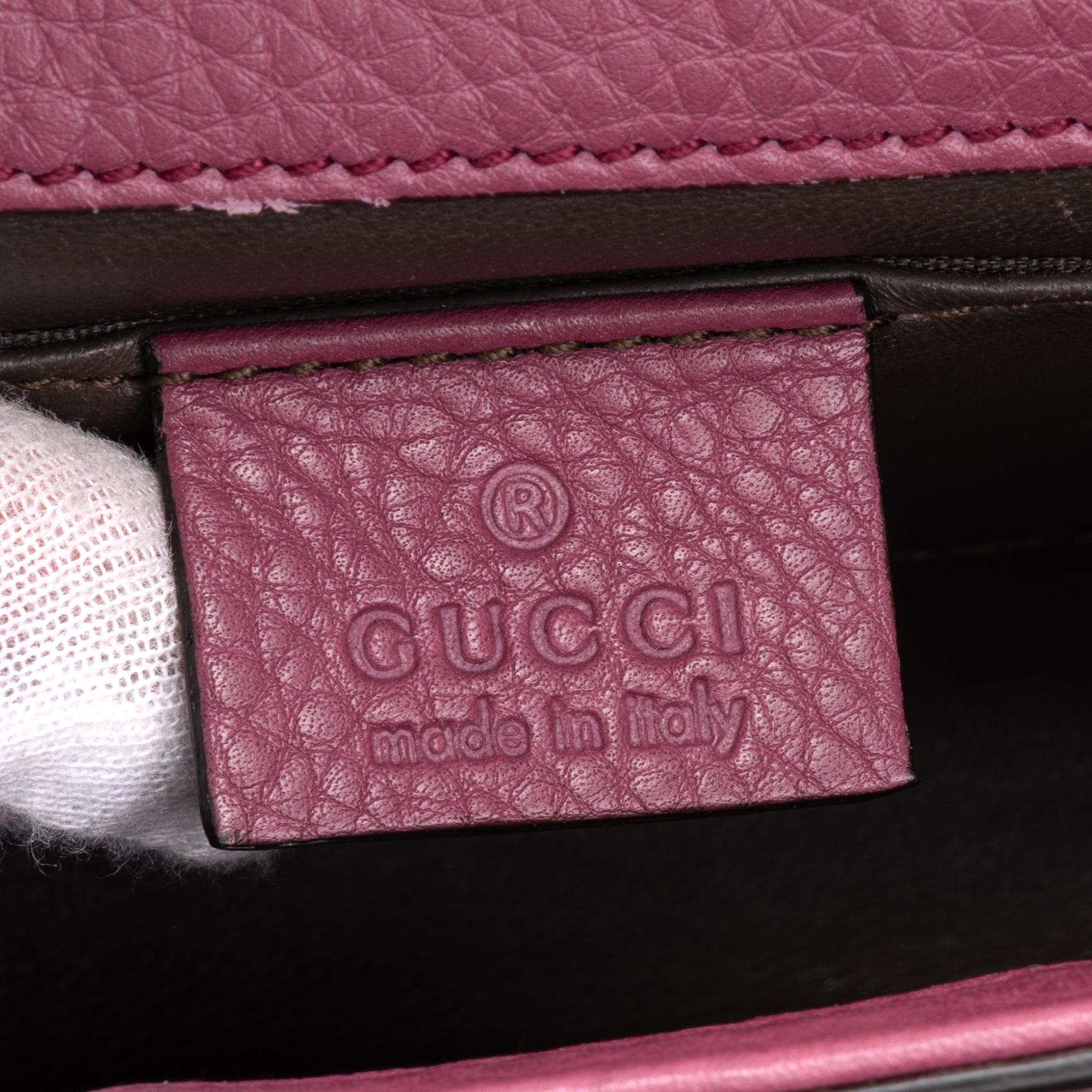 Shoulder Bag Miss Bamboo Pink Grained Leather