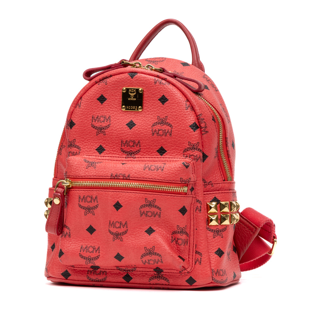 Backpack Mini Side Studded Stark Backpack Fuchsia Visetos Coated Canvas