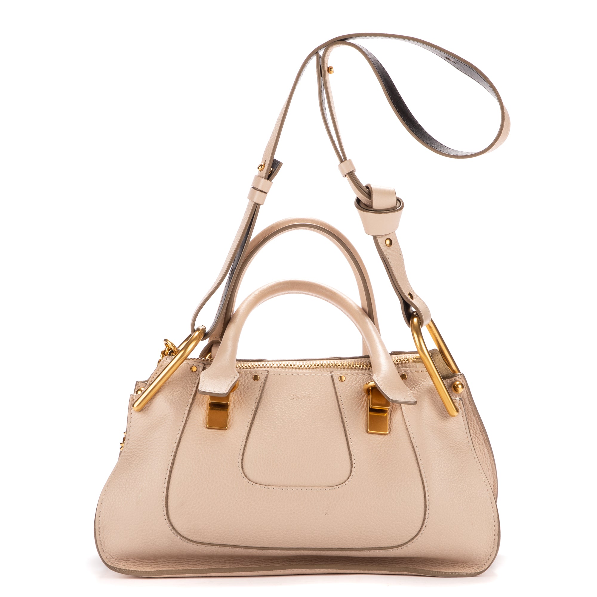 Bolso de hombro Hayley de piel granulada color marfil
