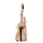 Bolso de hombro Hayley de piel granulada color marfil