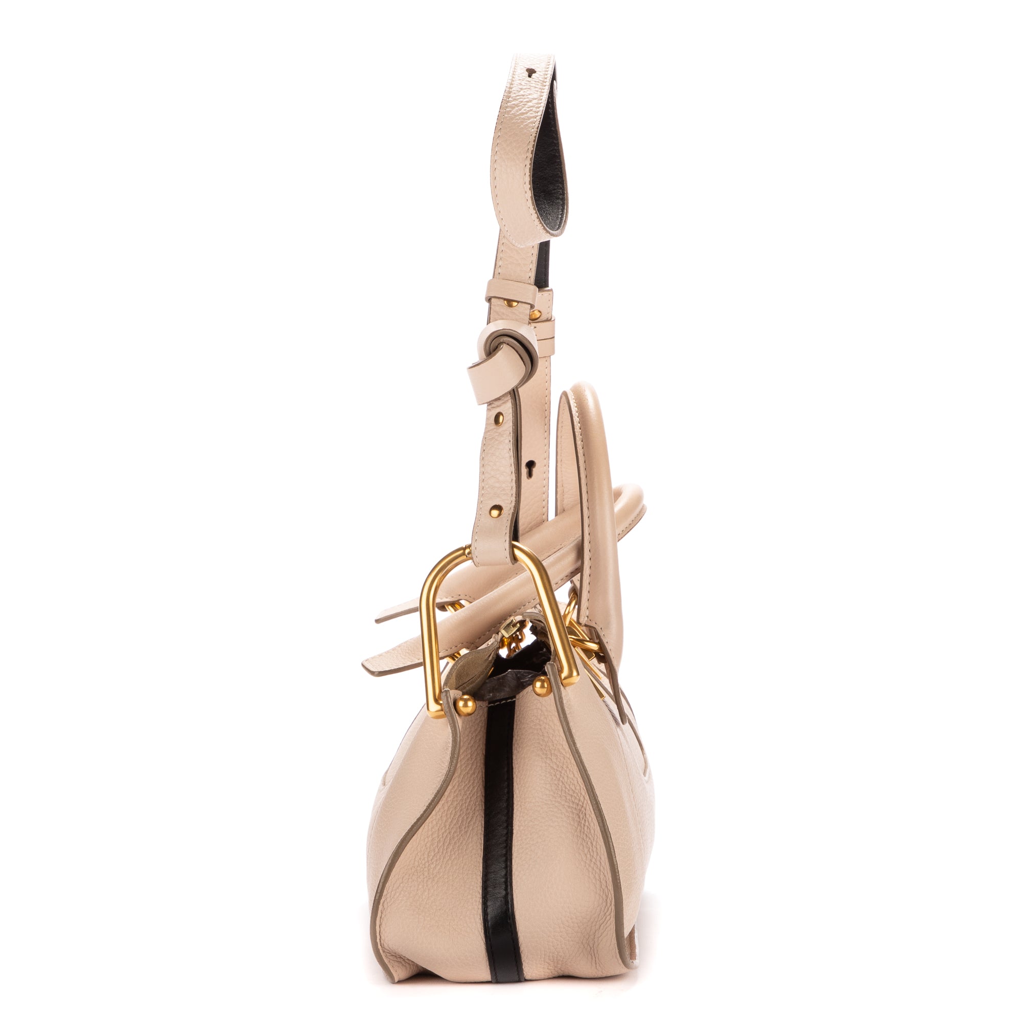 Bolso de hombro Hayley de piel granulada color marfil