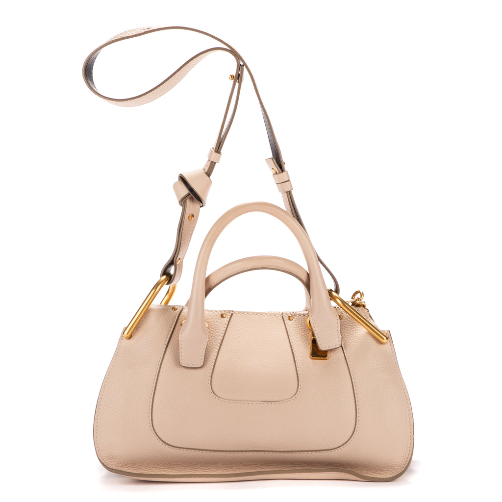 Bolso de hombro Hayley de piel granulada color marfil